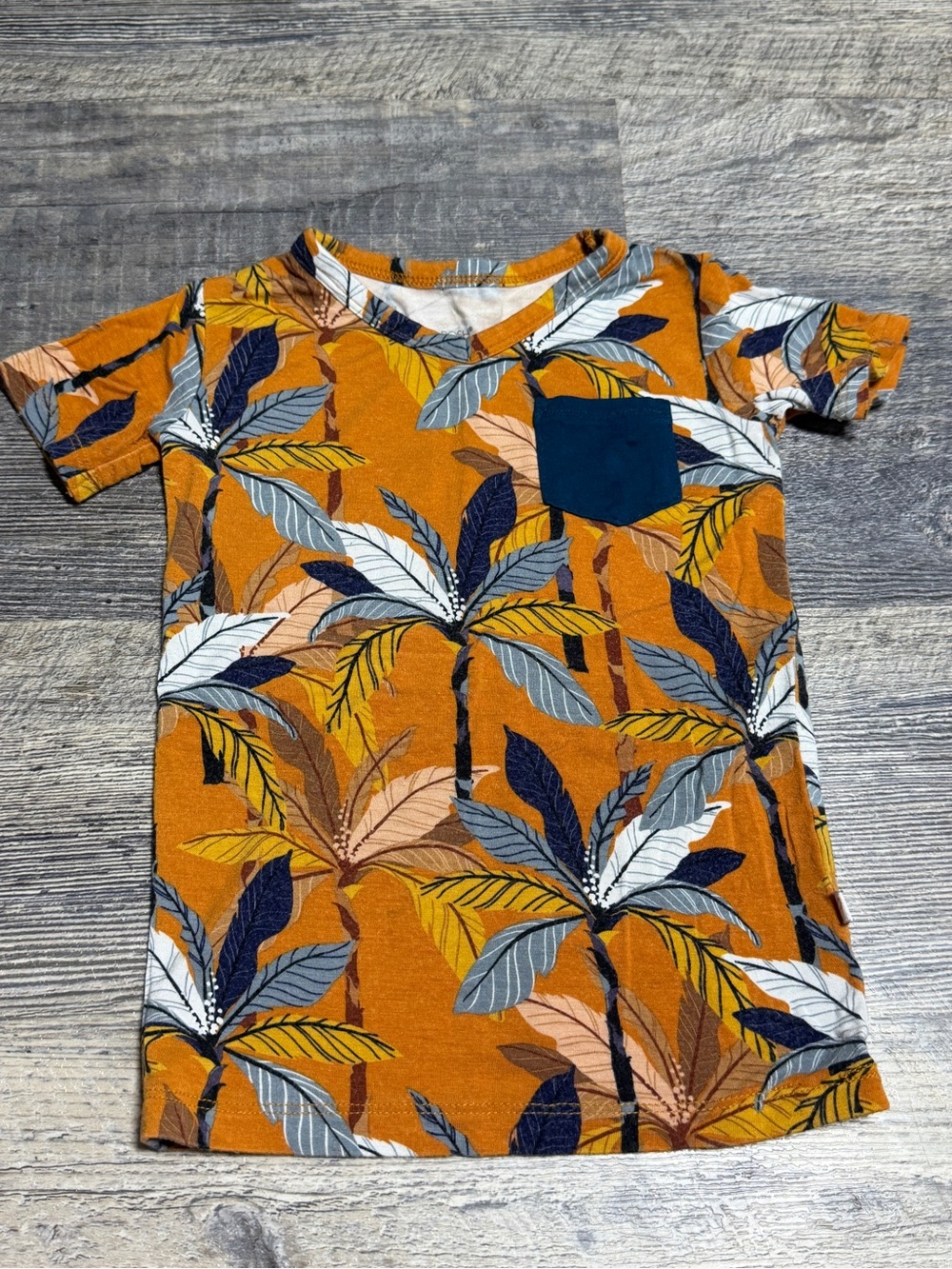 Posh Peanut Toddler Boys Palm Tree Bamboo T-Shirt Size 2T Tropical Pocket Tee